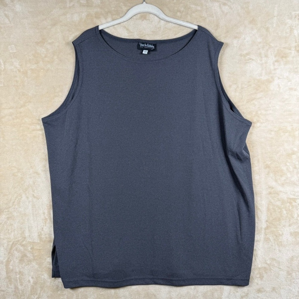 Diane Von Furstenberg DVF‎ Concepts Charcoal Gray Shell Top 3X 1430-8/80
